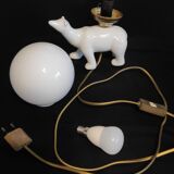 White ceramic bear lamp