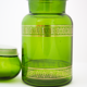 Bocal en verre vert et doré