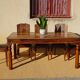 Solid wood and wrought iron table
