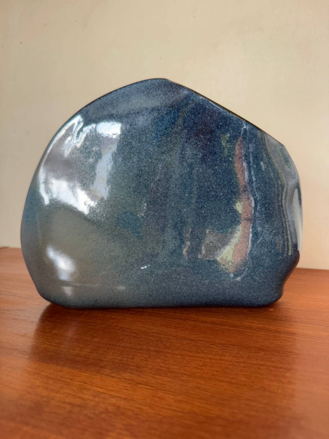 Vintage blue ceramic vase