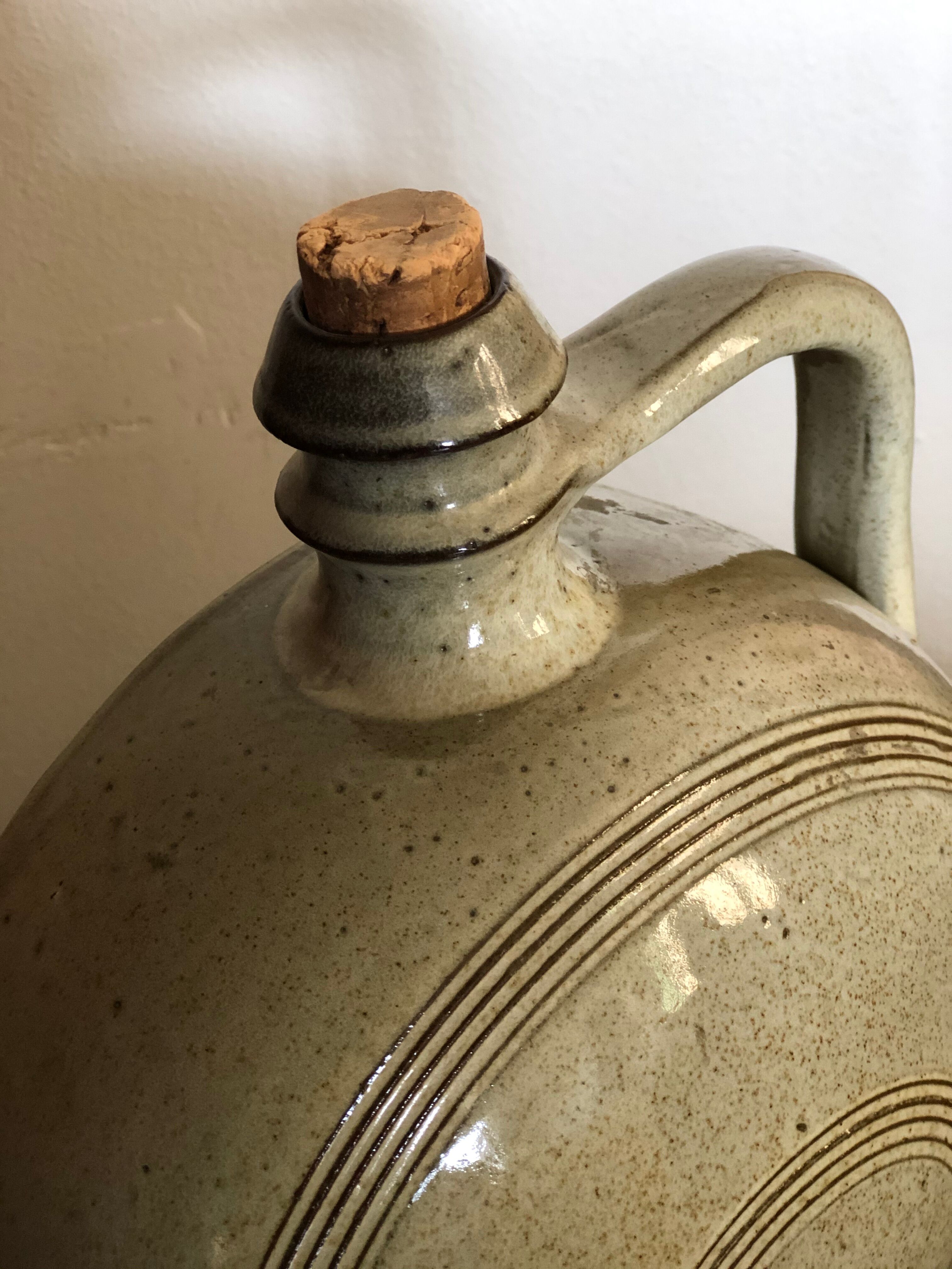 Enamelled sandstone flask