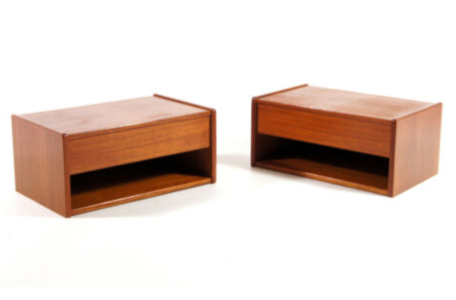 Pair of wooden bedsides