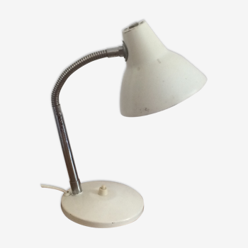 Lampe de bureau vintage en métal blanc 1950