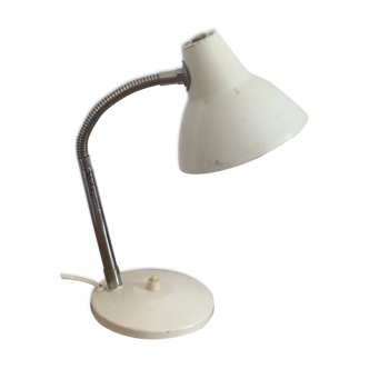 Vintage white metal desk lamp 1950