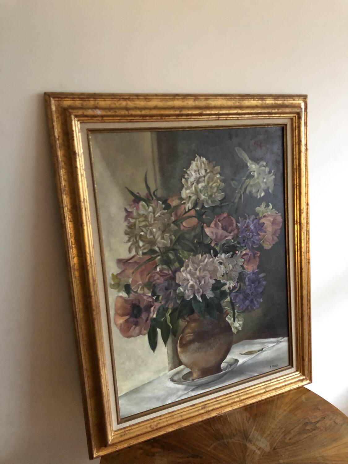 Huile sur toile Bouquet de fleurs A  Landelle
