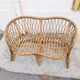 Banquette en rotin tressé vintage