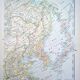 Asia, China and Japan. Geographical map printed in 1900.