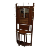 Antique oak standing coat rack