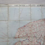 Carte ancienne Taride Environs de Paris nord- ouest ,entoilée