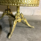 Coffee table Green marble and brass