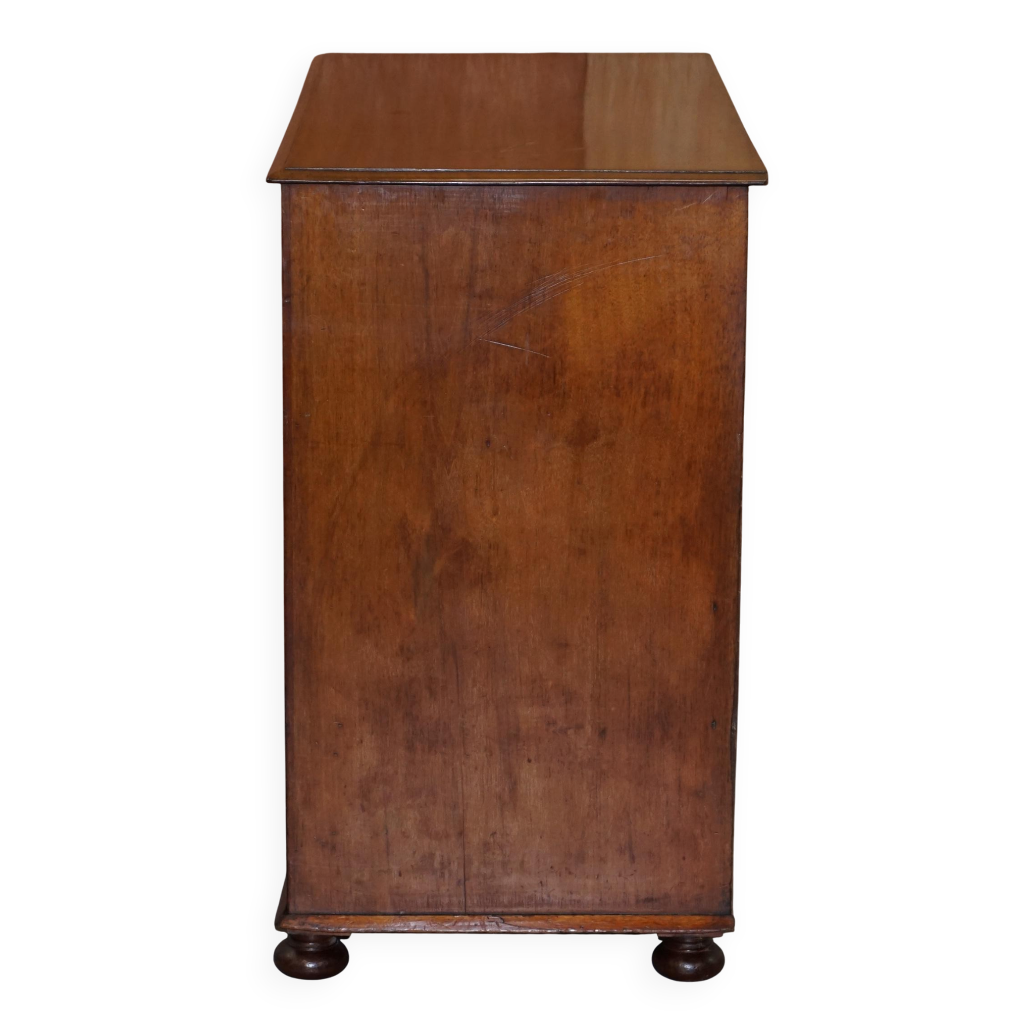Victorian military commode in patinated walnut.