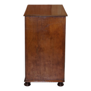 Victorian military commode in patinated walnut.