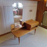 Console dressing table - hall furniture - drawer and mirror - 60s - vintage - modernist