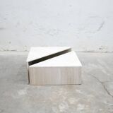 Vintage travertine coffee table published by Roche Bobois