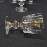 5 verres a pied porto en cristal cristallin de portieux taillé