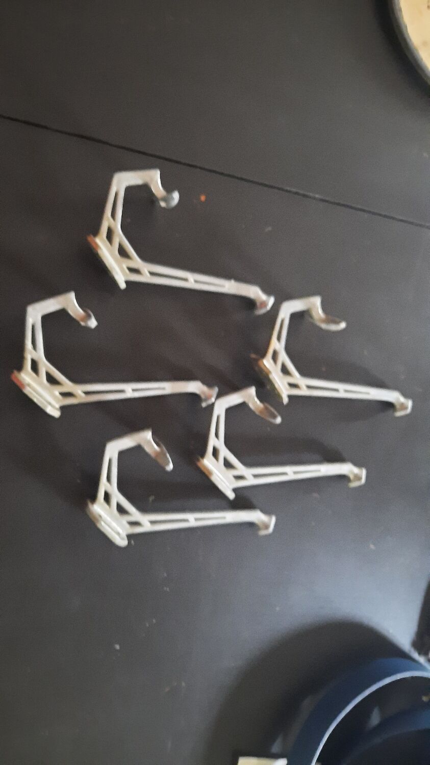 Set of 5 brushed aluminum coat hooks