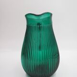 Transparent blue ribbed water jug