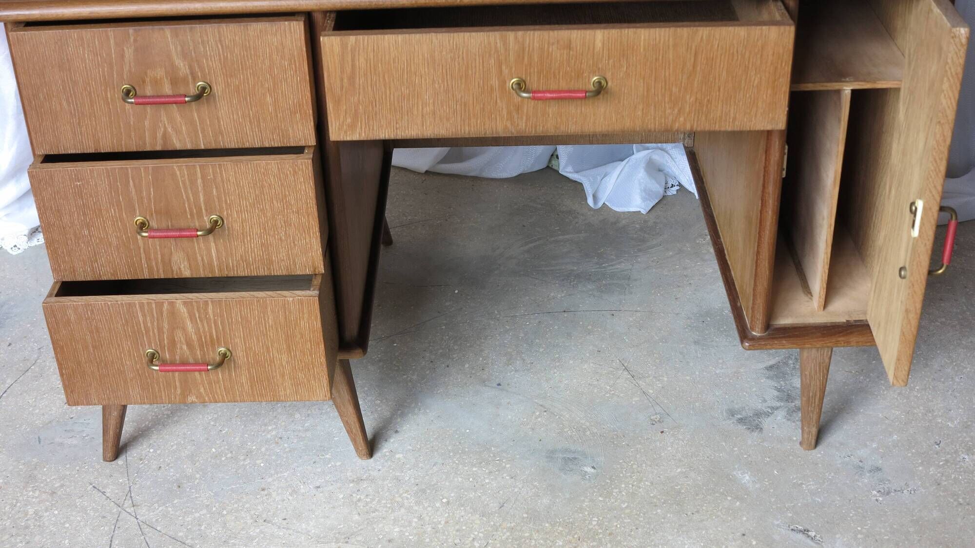 Minister's desk 1960s light oak