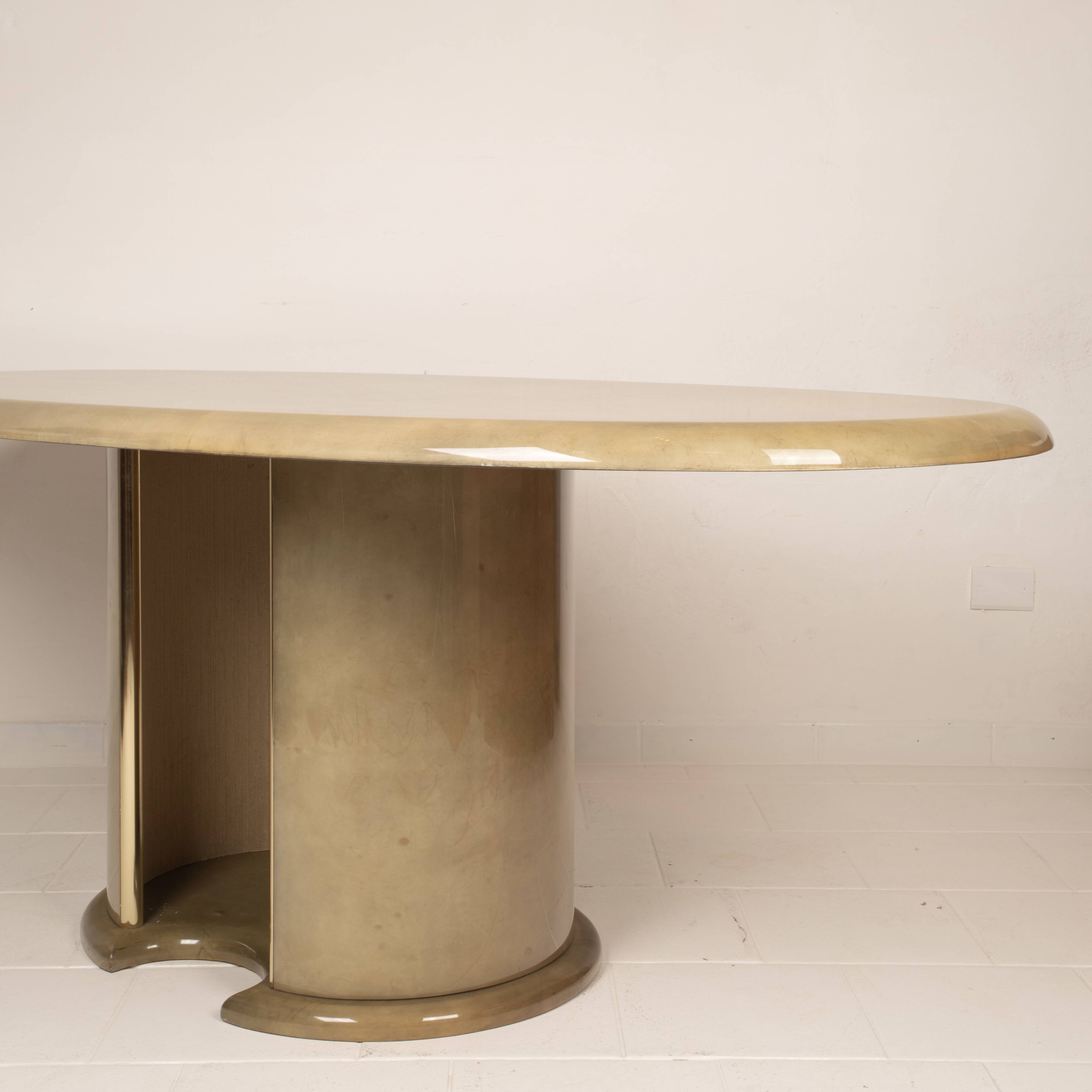 Angelo Mazzola parchment table produced by Ar.Vi Salpol, 1980