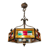 Brutalisti Murano Pendant Chandelier / Italy, 1970s