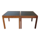 Pair of Mid century Teak and black Top Side Tables 1960s
