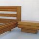 140 cm bed and bedside tables in certified solid elm regain