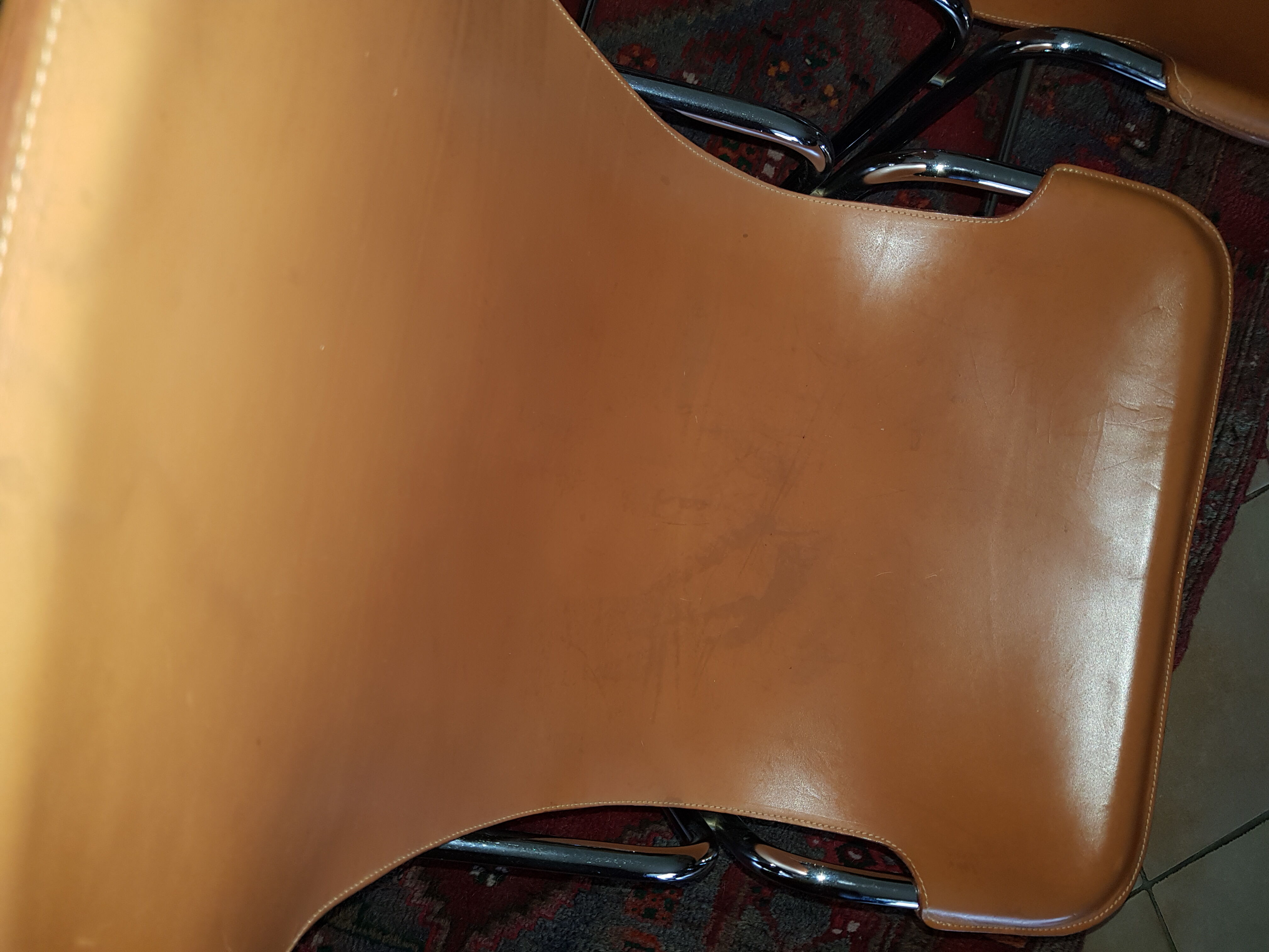 Leather and chrome chairs 1970