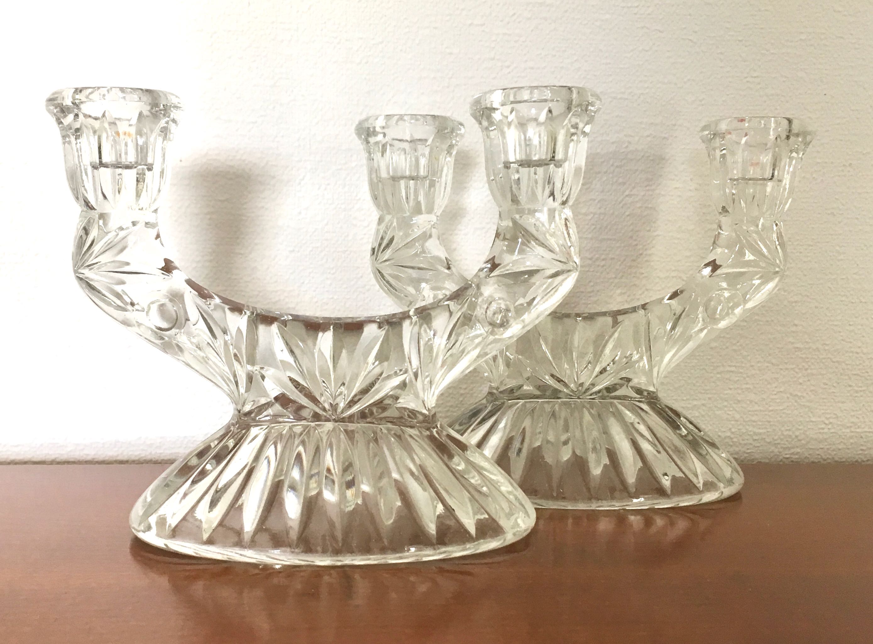 Pair of art deco candle holders