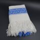 Lot of 2 old and cotton tea towels - Pretty blue friezes - Franges - Circa 1920-1930