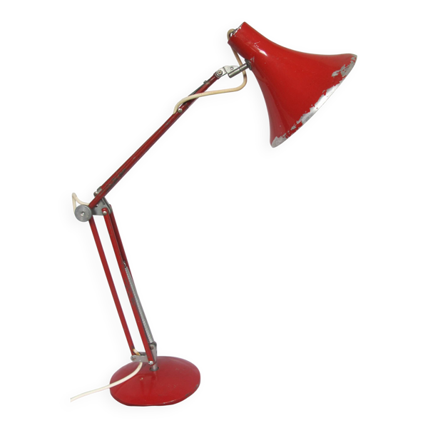 Lampe articulée d'architecte à poser, laque rouge — Beyit