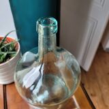 Vase dame-jeanne transparente bleutée