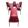 Série de 6 chaises grosfillex ref 2005 metal noir