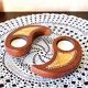 Double tealight candle holder YIN -YANG terracotta handmade decor Indonesia