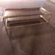 Vintage 80's brass coffee table, glass tops