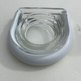 Pair of white and opaline metal wall lights