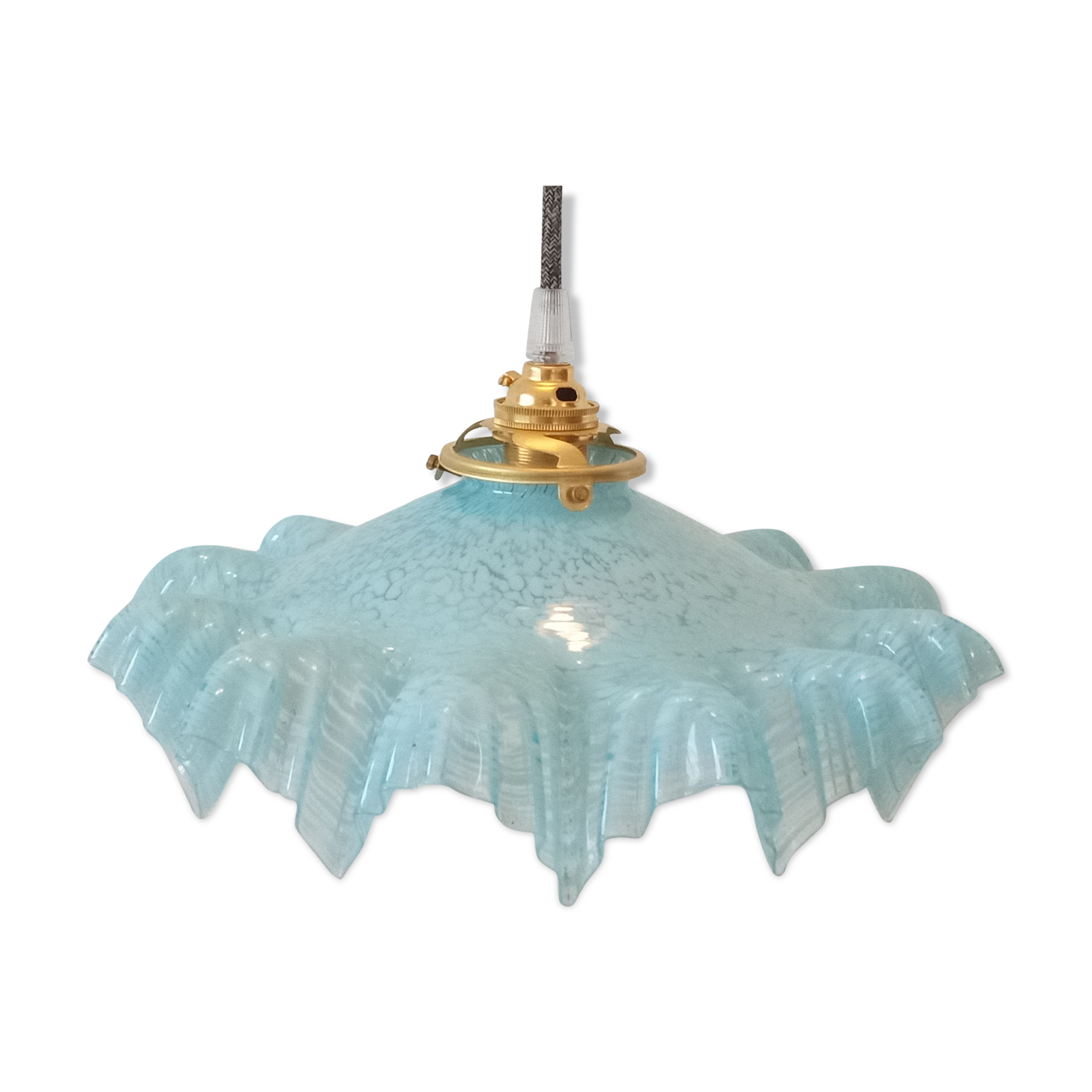 Blue opaline hanging reelectrified