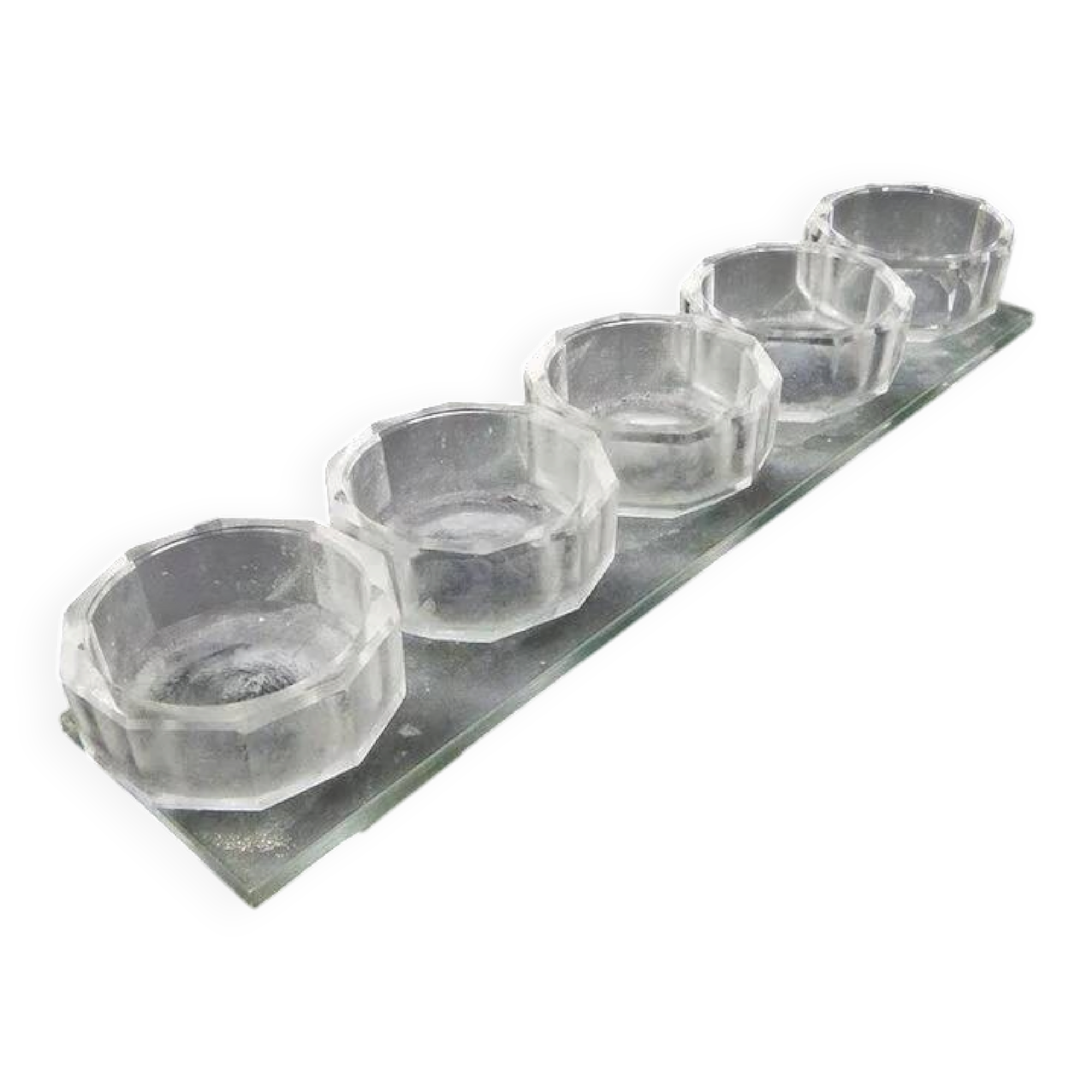 J4i art deco set of crystal salt shakers