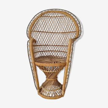 Small vintage rattan chair Emmanuelle