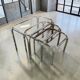 Set of 3 vintage chrome nesting tables / side tables.