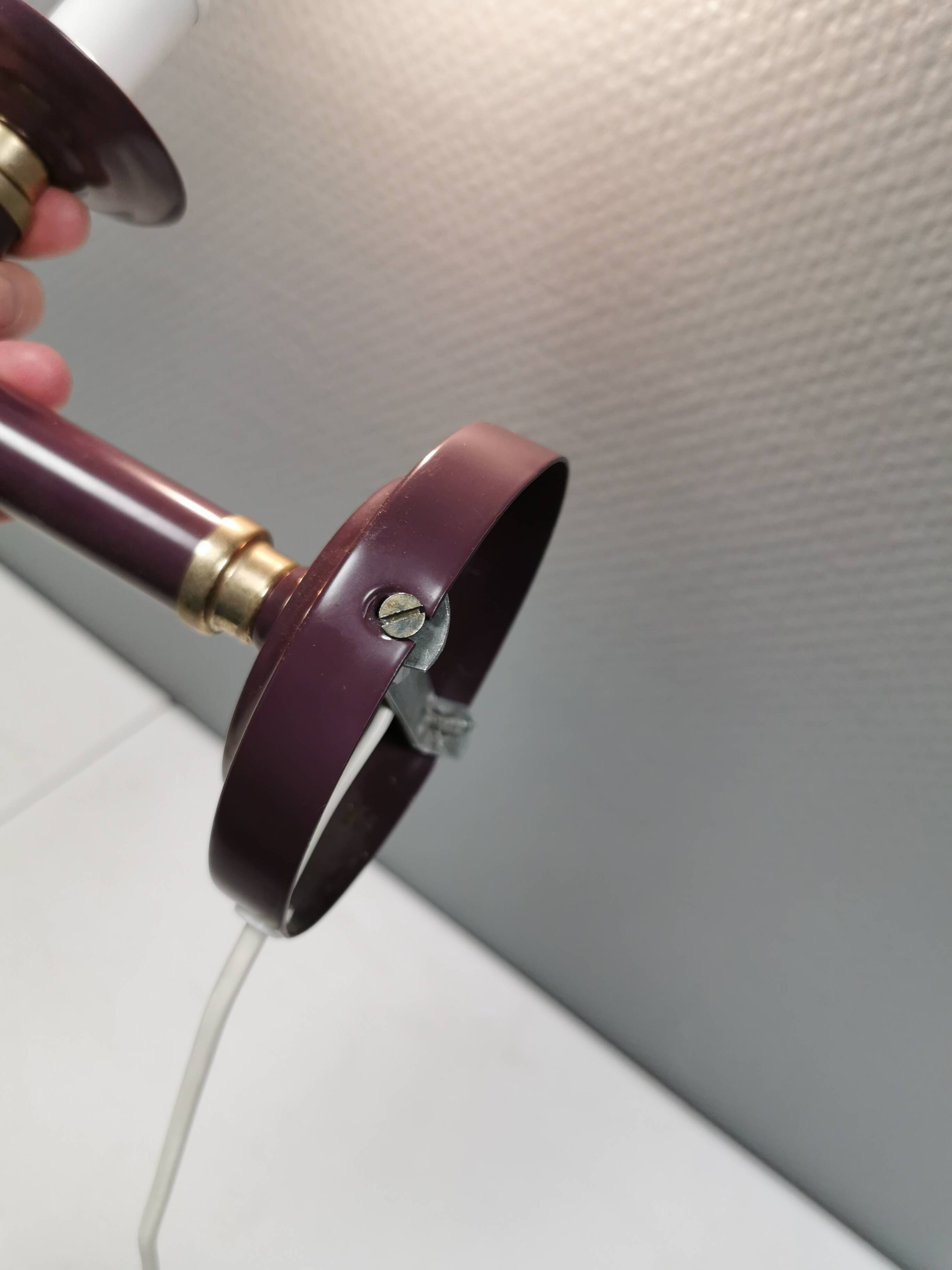 Wall lamp from Swedish Belid 1990s, in a beautiful aubergine purple colour.