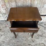 Louis XV Style Nightstand Table Wood Drawer + Vintage Case #D936
