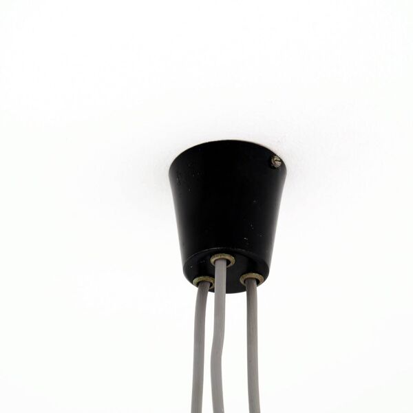Lampe rare en métal noir réglable en hauteur des années 1950