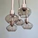 Cascade chandelier in chrome metal and smoked glass, 1970s