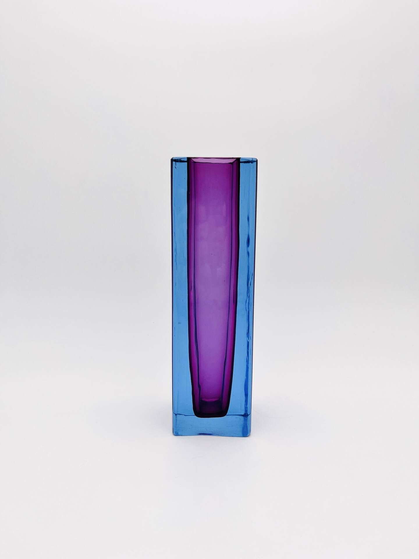 Murano Sommerso Vase Blue Purple Mandruzzato 20th Century - 27cm 3kg