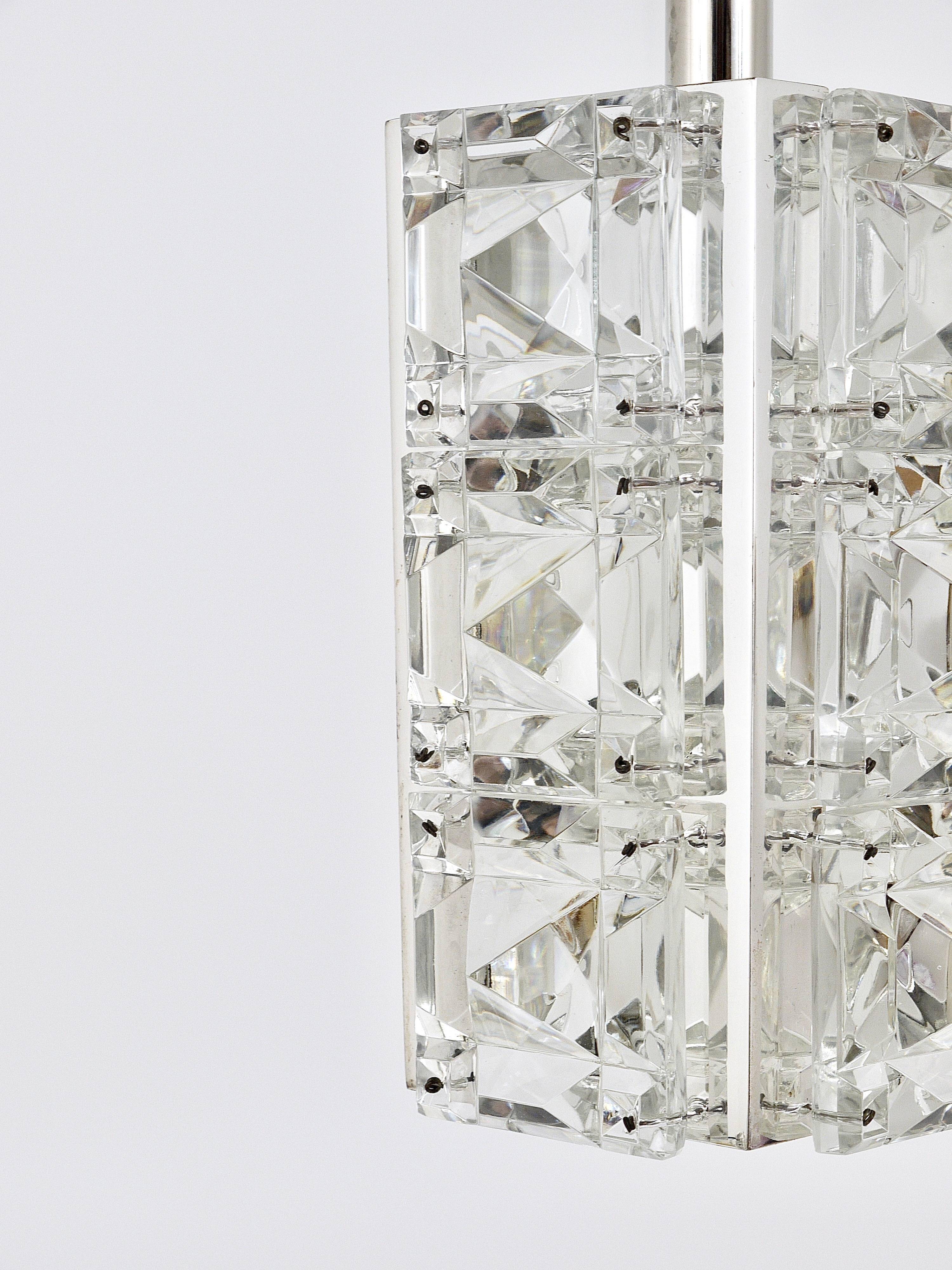 Bakalowits Vienna, up to three faceted crystal pendant lamps, Austria, 1960s