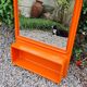 Vintage orange sixties molded plastic shelf mirror no shipping