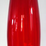 Large vintage red glass vase, 50cm