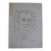 Picasso Lithographie originale 1959 Frédéric Joliot-Curie 38x28cm