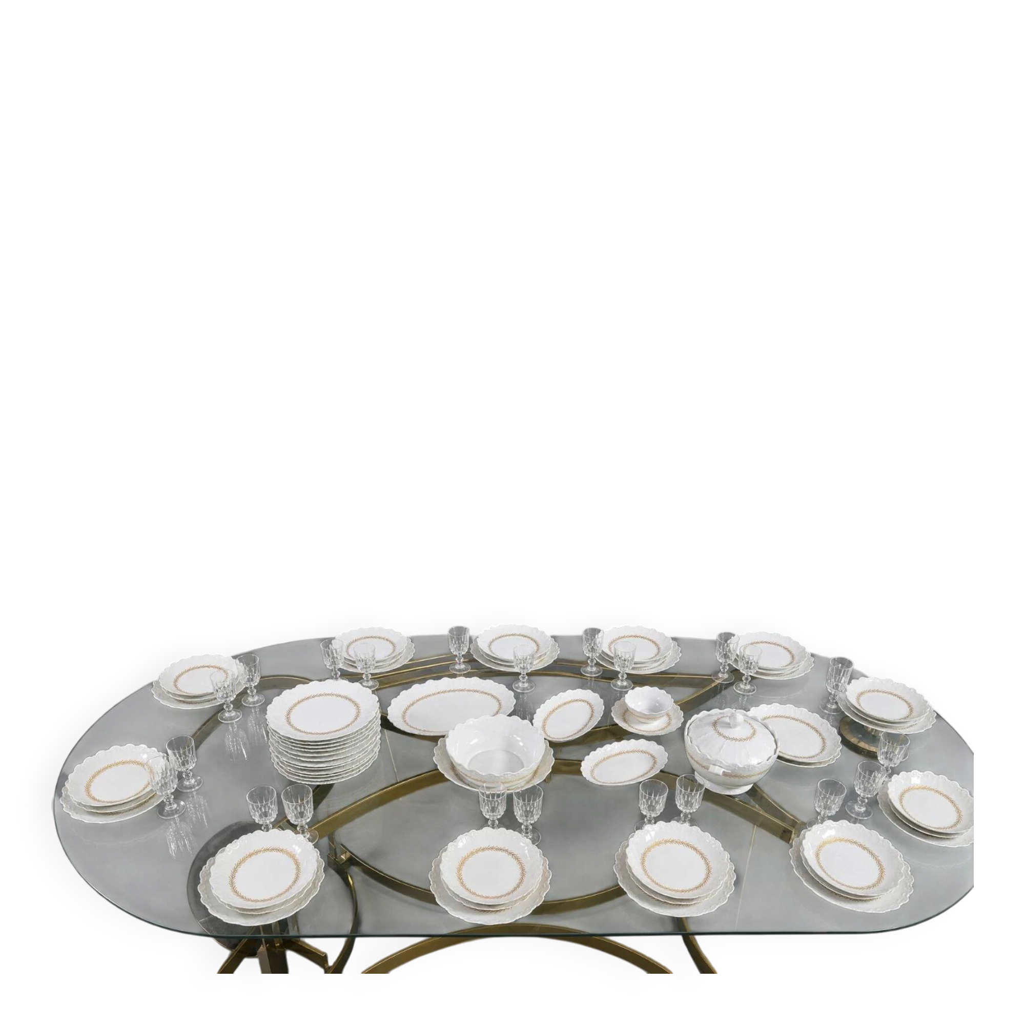Important porcelain table service from Limoges, Raynaud manufacture.