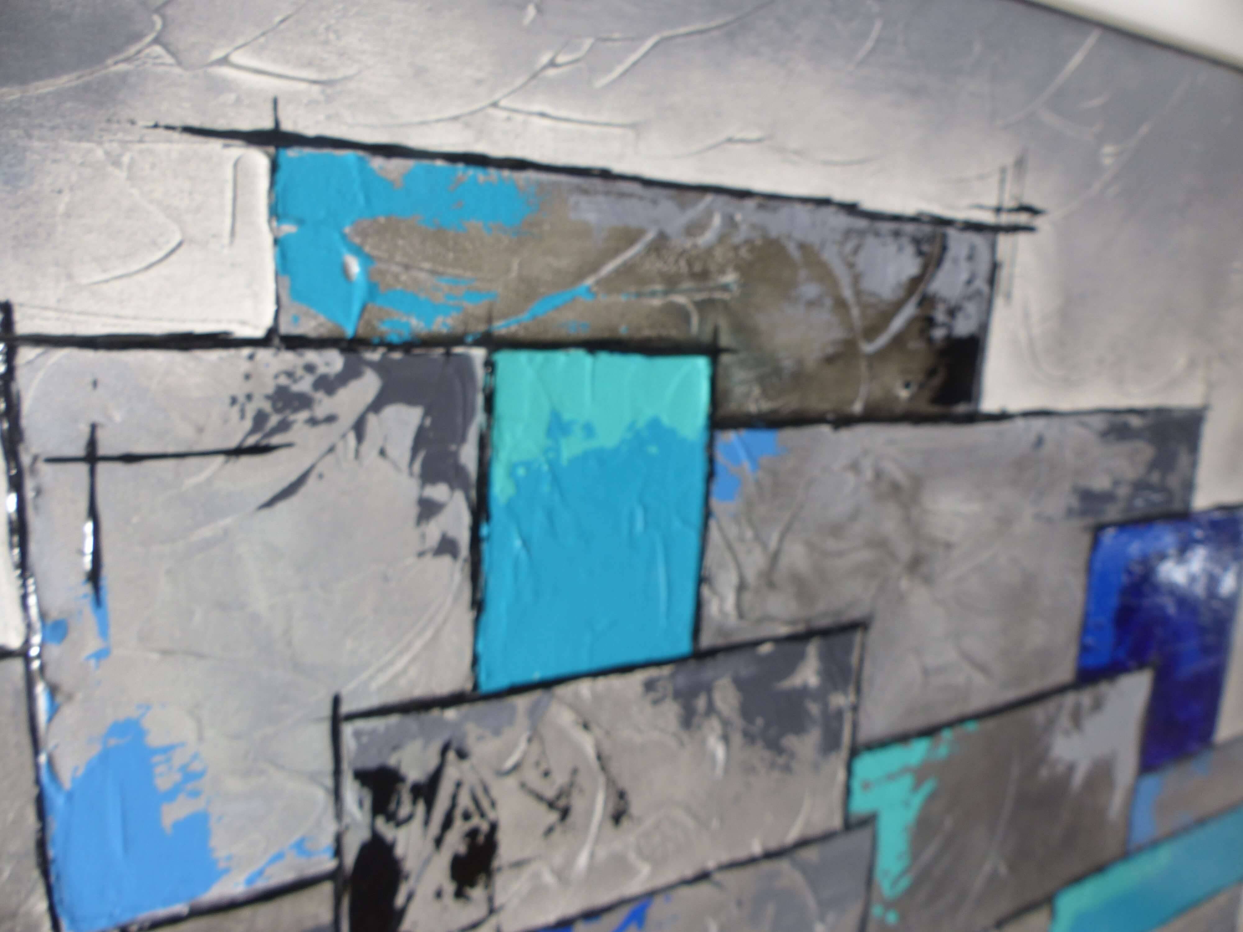 Contemporary abstract painting hand-painted using mixed media